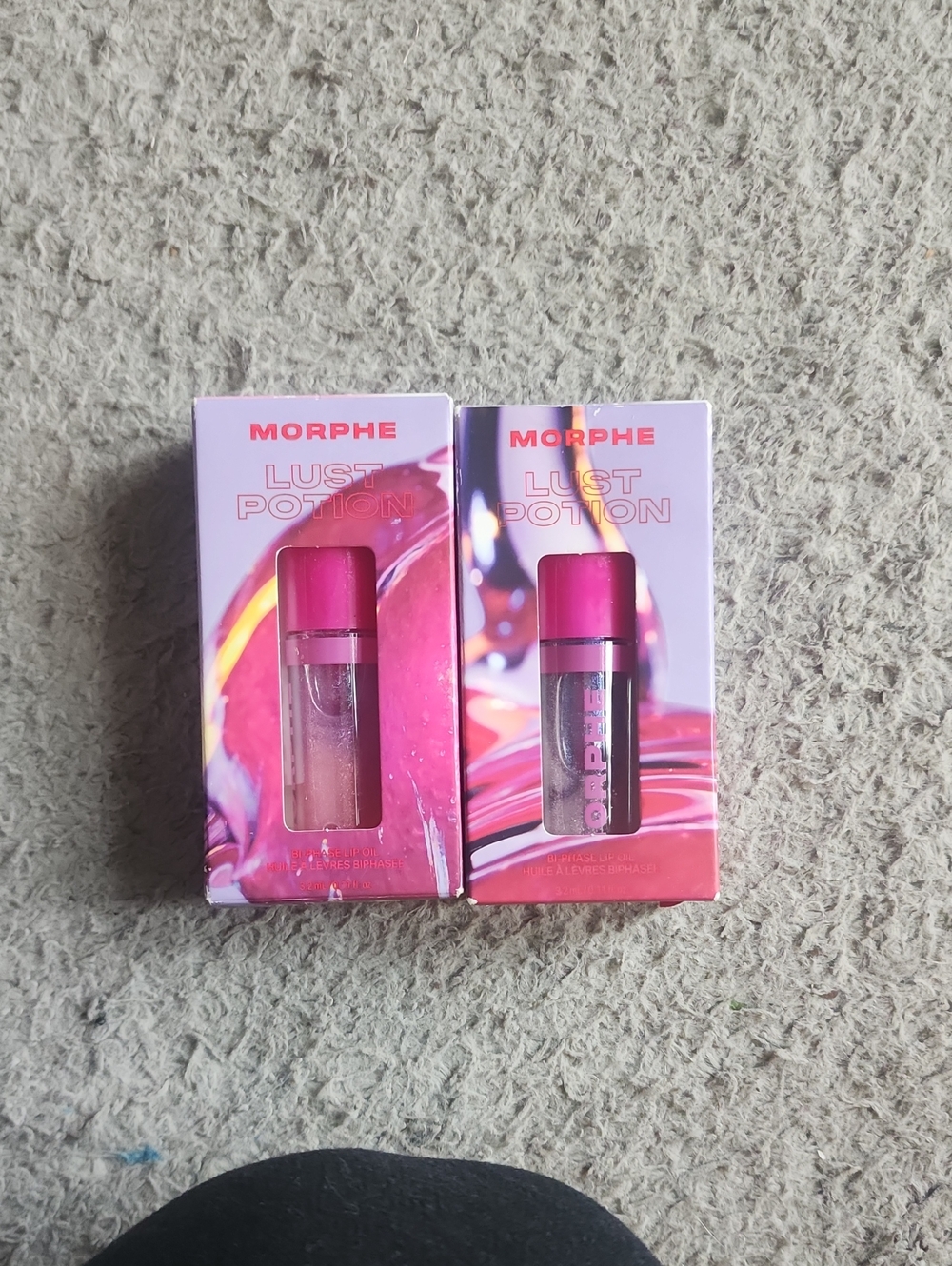 2 Morphe Lust Potion Lip Oil Gloss - Hot Pink Duo